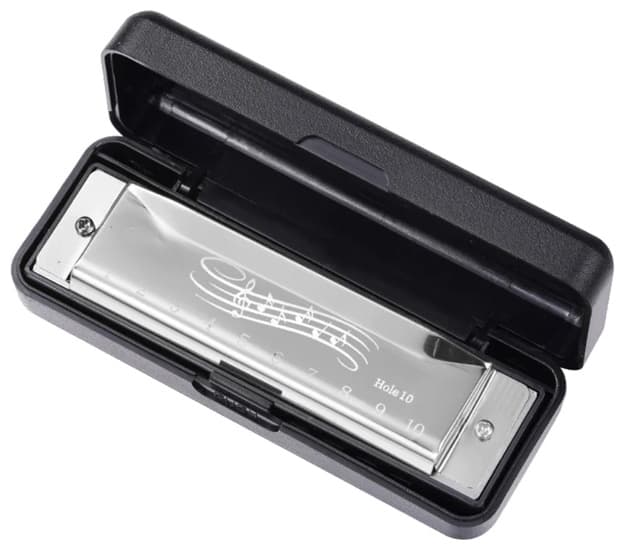 Губная гармошка металлическая (серебристая)