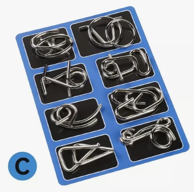 Головоломка железные кольца Синий