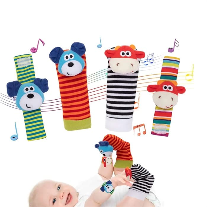 Мягкие игрушки шуршалки на ручки и носочки на ножки Собачка