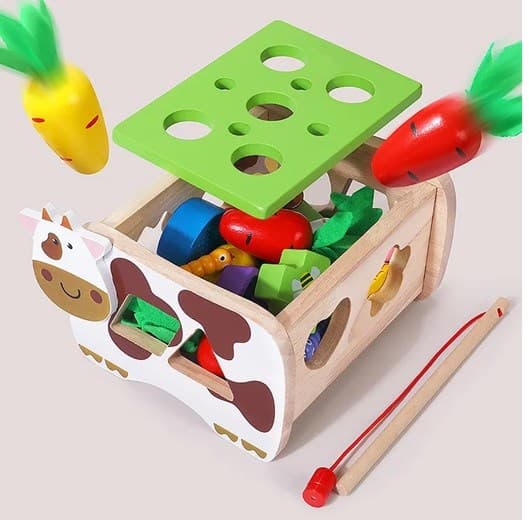 Деревянный куб-сортер Коровка JHTOY-579