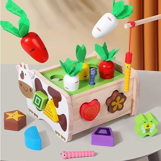 Деревянный куб-сортер Коровка JHTOY-579