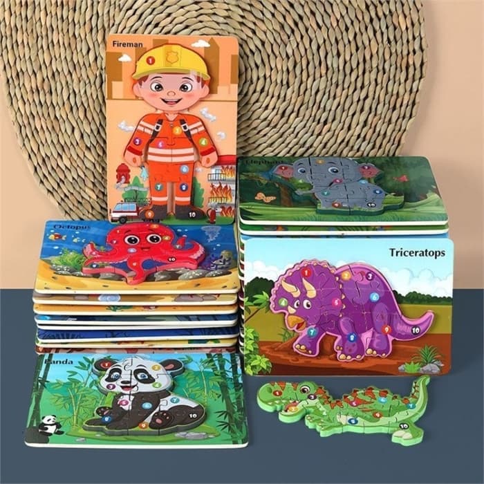 Деревянный пазл с цифрами