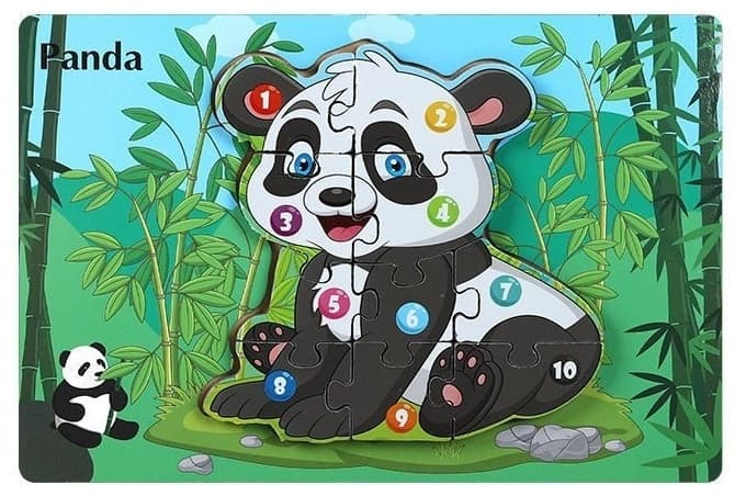 Деревянный пазл с цифрами